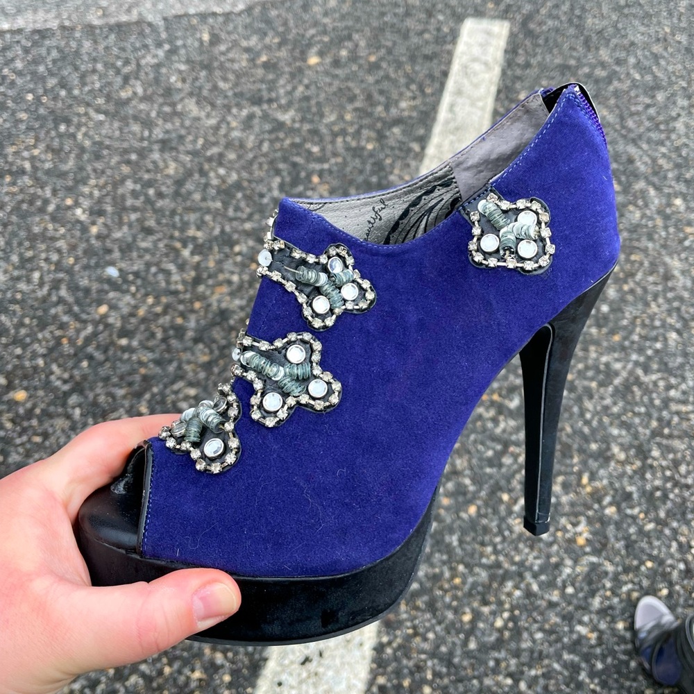 Cobalt Blue Sequin Heels